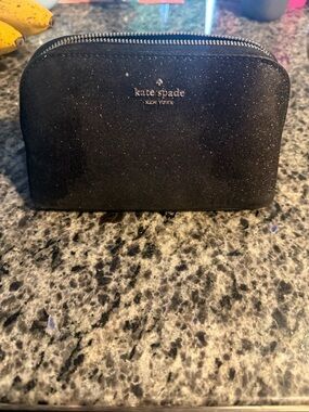 Kate Spade New York Dome Shimmery Glitter Fabric Small Cosmetic Bag